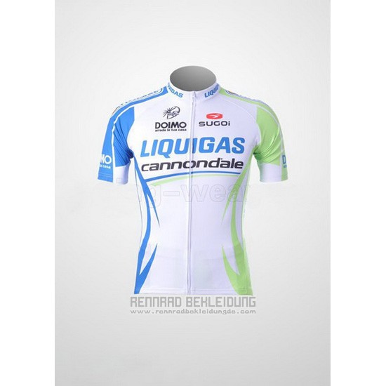 2011 Fahrradbekleidung Liquigas Cannondale Wei und Grun Trikot Kurzarm und Tragerhose - zum Schließen ins Bild klicken